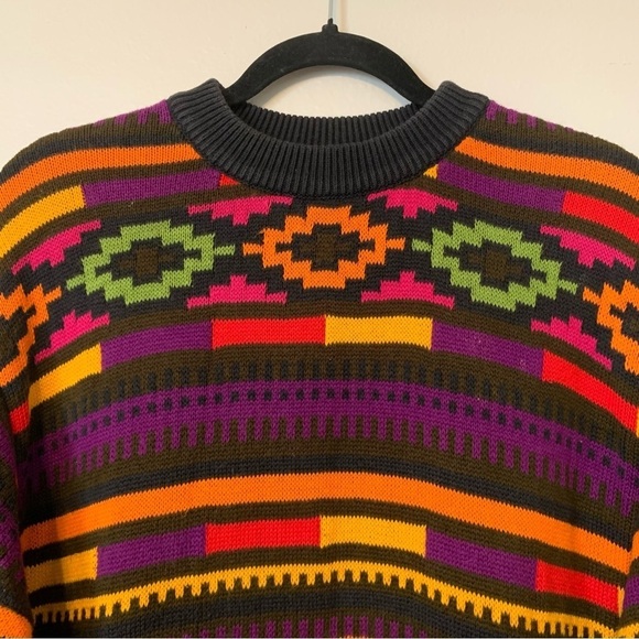 United Colors of Benetton Mens Southwest Aztec sweater EUC - Picture 3 of 6
